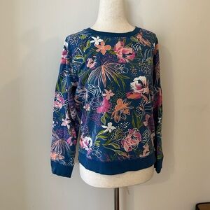Blue Colorful Floral Print Top